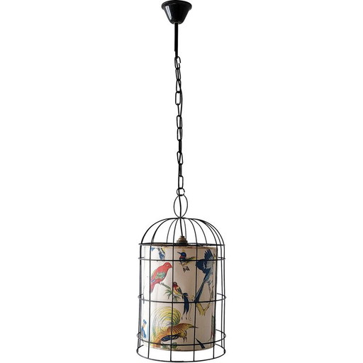 Vintage vogelkooi hanglamp, 1950
