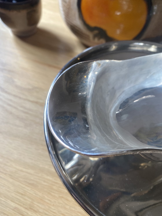 Image 1 of Salsera plateada Art Nouveau de los años 90