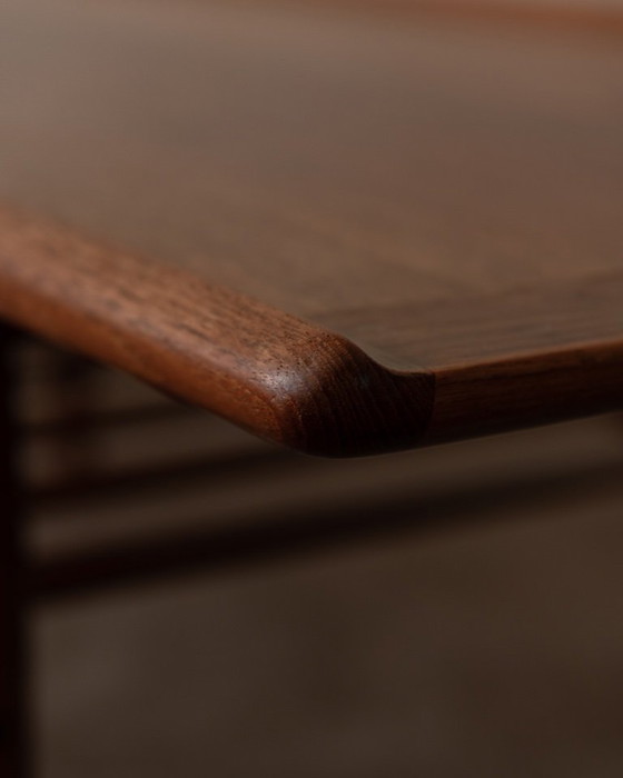 Image 1 of Danish teak coffee table by Grete Jalk with slatted frame, 1960s