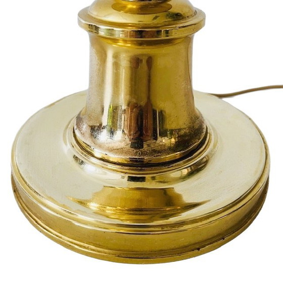 Image 1 of Lampada da tavolo vintage Hollywood Regency XL in ottone grigio oro