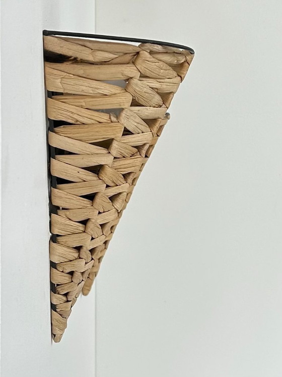 Image 1 of Paar antike Wandleuchten aus Bast, Frankreich, 1980