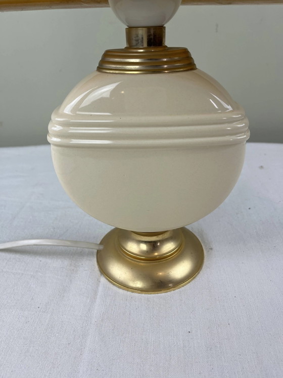 Chic vintage ambient lamp – Table lamps, Porcelain, Metal, Hollywood Regency (photo 7 of 11)
