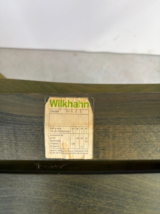Vintage Wilkhahn stackable dining chair, green stained wood, Germany, 1970s (photo 2 of 9)