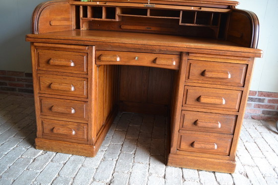 Image 1 of Antiker Art-Deco-Schreibtisch, Sekretär aus Eiche.