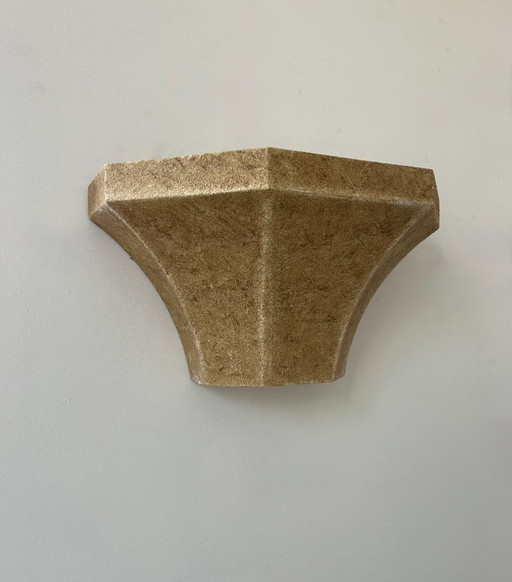 Lampada da parete vintage, gesso beige granuloso, Francia 1960