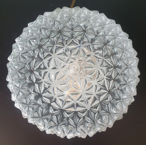 Image 1 of Lampada da parete vintage - vetro di ghiaccio a forma di bolla - testurizzata