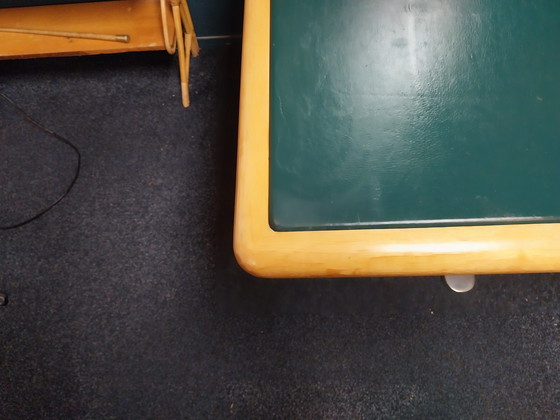 Image 1 of 1 bureau Knoll de 1973, conçu par Warren Platner, avec plateau en cuir vert.