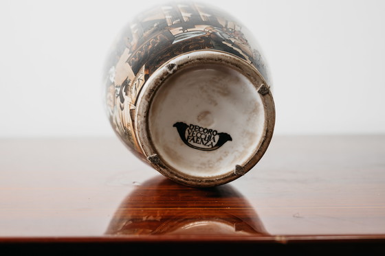 Image 1 of Ceramic Vase with Old Faenza Decoration, Very Rare, 1960s Design Art