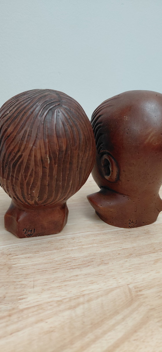 Image 1 of Zeldzame Set Vintage Kinderkopjes (No. 240 & 241) – Gebroeders Van Paridon