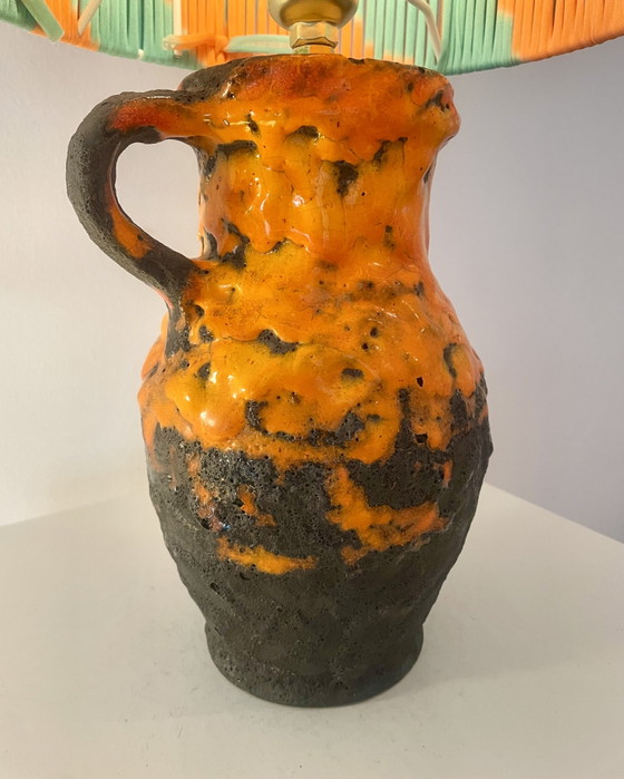 Image 1 of Wireless vase lamp from West German Pottery – Fat Lava Jug | Pop Weave Collection