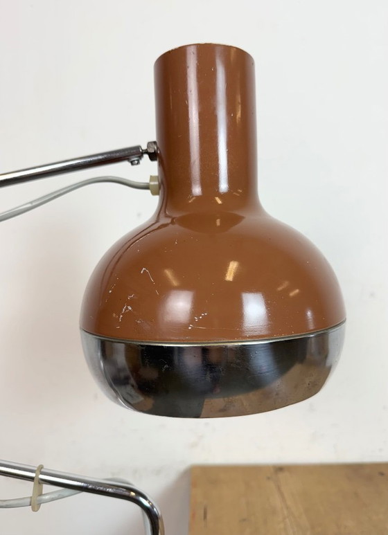 Image 1 of Bruine industriële bureaulamp, jaren 70