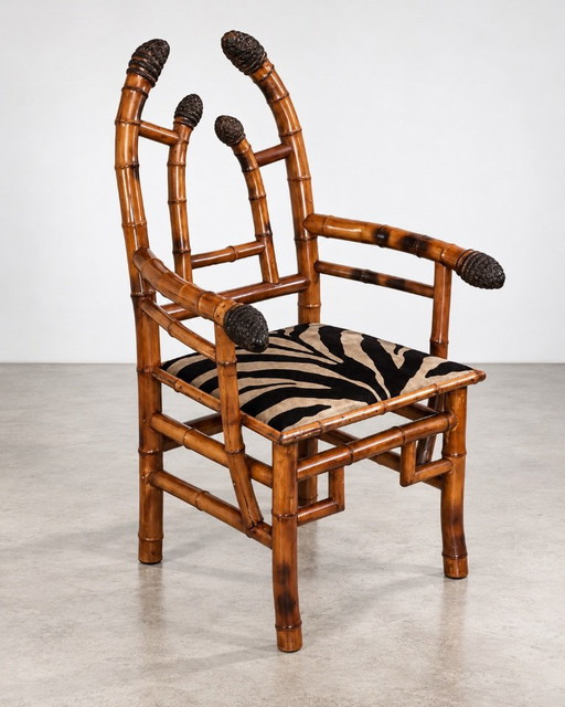 Importante Sillón japonizante Maison Perret & Vibert, Francia, circa 1890.