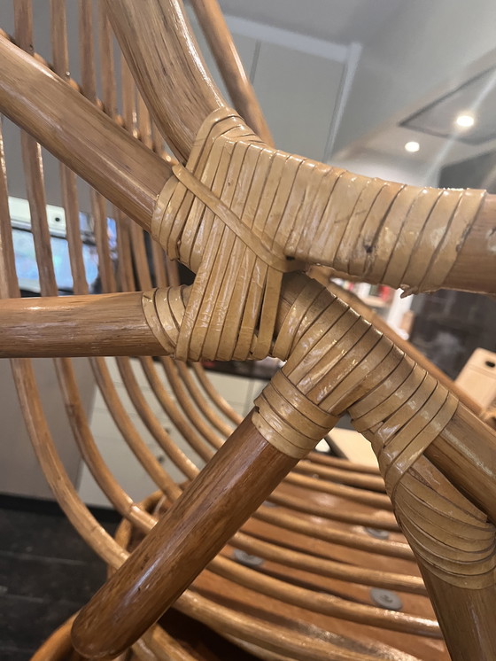 Image 1 of Swivel lounge chairs made of bamboo from the 70s