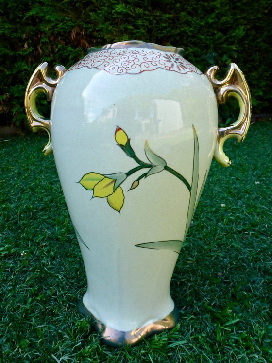 Image 1 of Dos jarrones antiguos de porcelana de estilo Art Nouveau, obra de Reinhold Schlegelmilch.