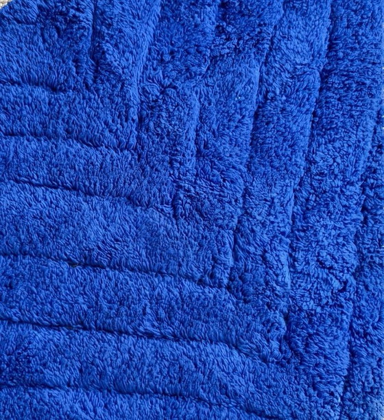 Prachtig blauw wollen vloerkleed 150/250cm – Vloerkleden en tapijten, Katoen (photo 5 of 6)
