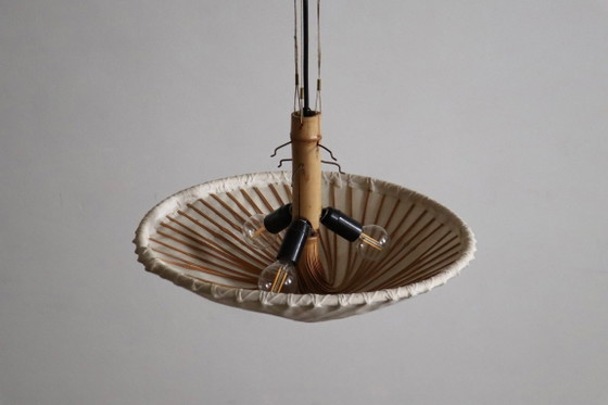 Image 1 of Uchiwa Hana II kroonluchter van Ingo Maurer voor Design M, jaren 70.