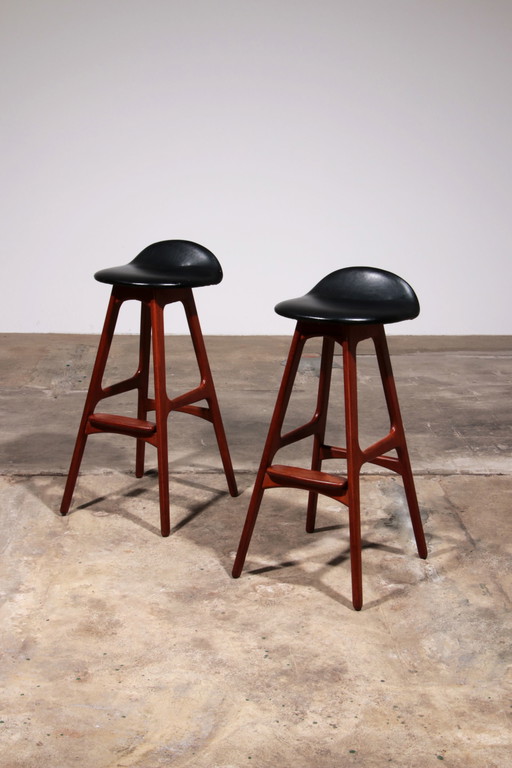 Sgabelli da bar in teak di Erik Buch, 1960, Danimarca