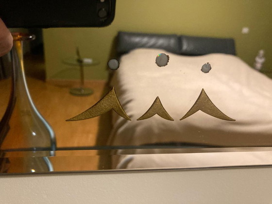 Image 1 of Art Deco arched mirror with brass frame – design wall mirror