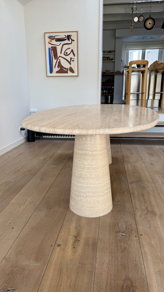 Image 1 of Table de salle à manger en travertin pour l'intérieur et l'extérieur