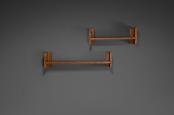 Image 1 of Beautiful Oak Wood Giuseppe Rivadossi Shelves, Italy 1970s