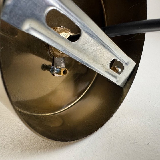 Image 1 of Applique da parete vintage antica in ottone e opalino