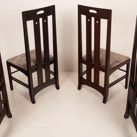 Charles Rennie Mackintosh Glasgow Style Ingram Low Chairs aus Eschenholz für Cassina – Esszimmerstühle, Wood (photo 8 of 20)