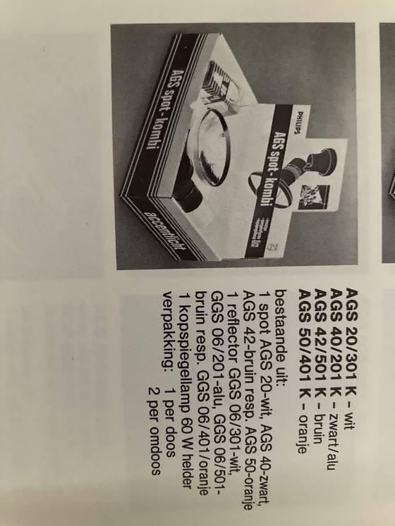 Image 1 of 2x Philips vintage spots wandlampjes (oranje)