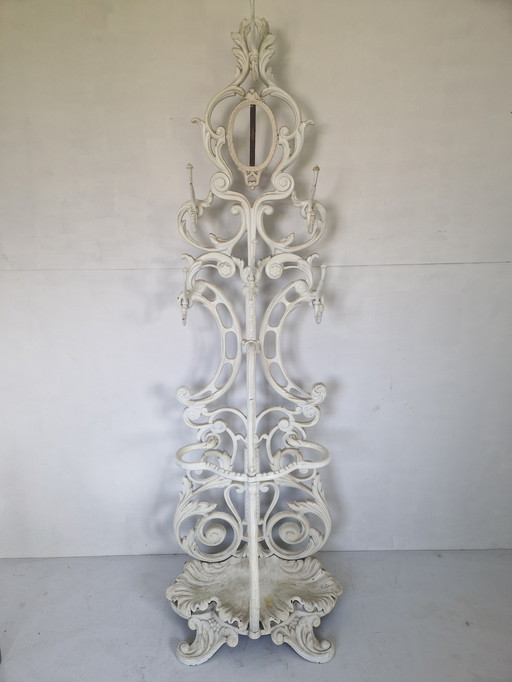 Antique French Cast Iron Umbrella and Coat Stand