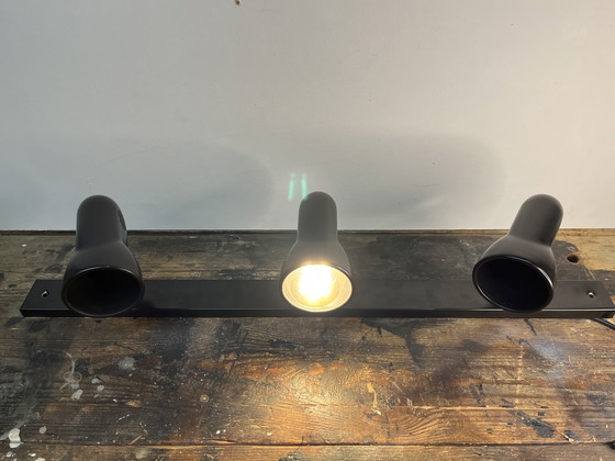 Image 1 of Black Vintage post modern Phase Madrid three spotlight ceiling lamp