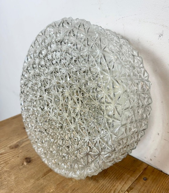 Image 1 of Applique murale ou plafonnier vintage en verre, années 1970