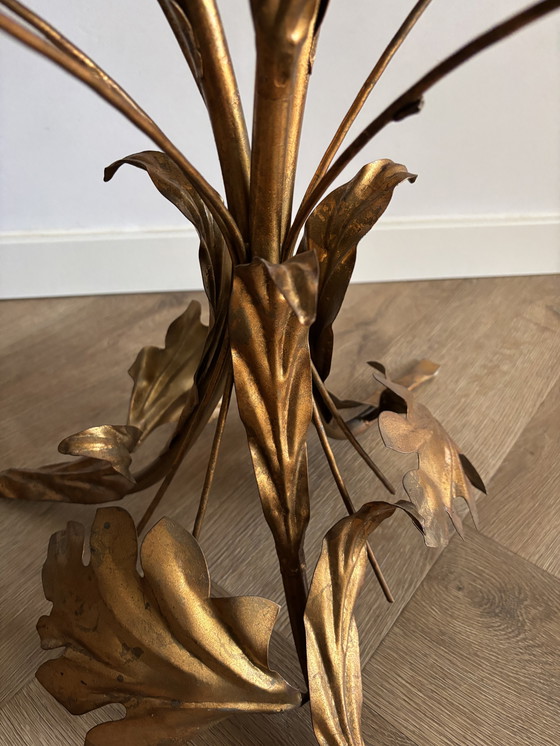 Image 1 of VINTAGE MESSING VERGULDE BIJZETTAFEL / SALONTAFEL HANS KÖGL