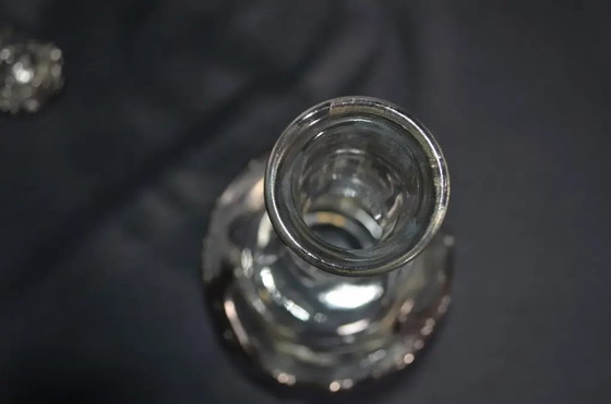 France, 1960s Glass Carafe, on Feet and Pewter Decoration With Its Cap – Glass & Decanter (photo 10 of 12)