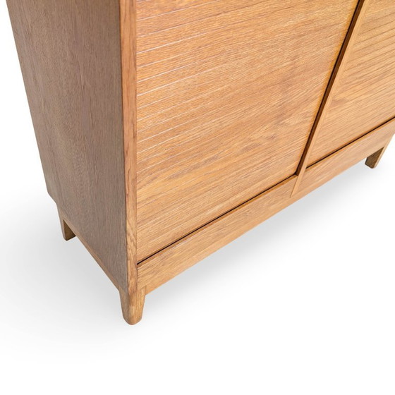 Image 1 of Midcentury Rollladenschrank Kommode Eiche Jalousie Büroschrank