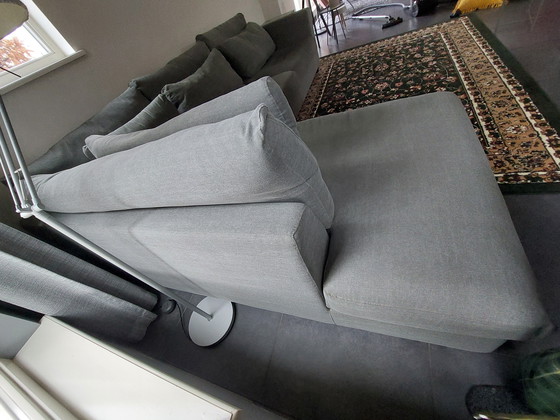 Image 1 of Corner sofa with ottoman in grey-green