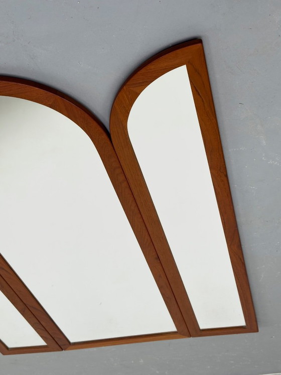 Vintage Foldable Teak Mirror from Fakse Furniture, 1960s – Wood, Glass (photo 4 of 12)