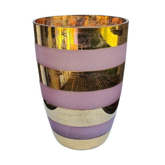 Image 1 of Grande vaso dorato, Repubblica Ceca, Cecoslovacchia, anni 1980.