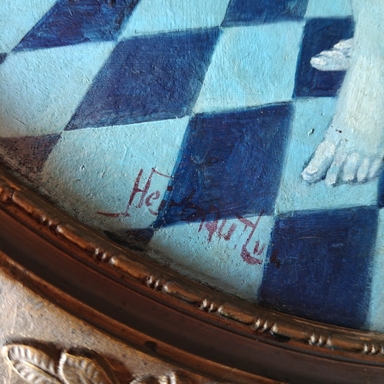 Image 1 of Luc Heirbaut – “The Secret of Fertility” (1970)
Original oil on panel – double signed – surrealist period