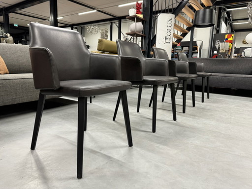 4 Montis Back me up stoelen bruin leer 