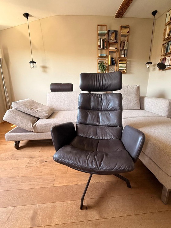 KFF Arva Lounge – draaibare lederen fauteuil met hoofdsteun – Draaistoelen, Leather (photo 3 of 9)