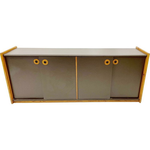 Mid-Century Holz-Lowboard, Italien 1970er Jahre