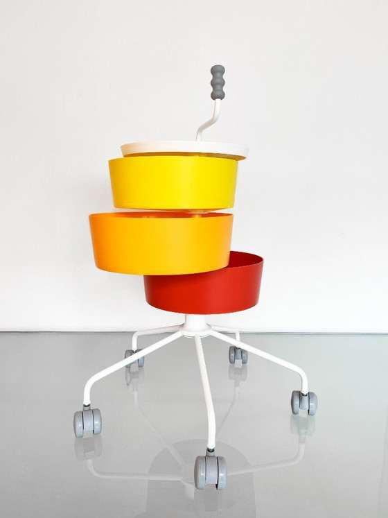 Image 1 of Vintage IKEA Klyftig Kleurrijke Trolley Bjizettafel