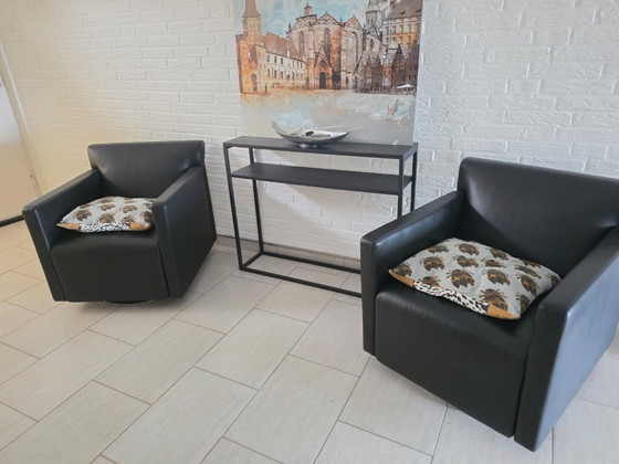 Full leather designer couch, sofa, armchair, seating set, black, 3 pieces, high quality – COR, 3-5 seaters (photo 3 of 13)