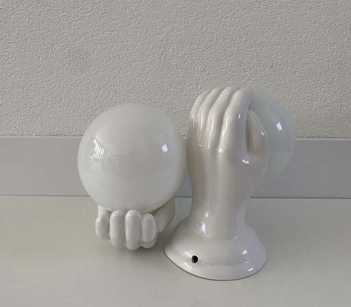 Set of ceramic wall lights