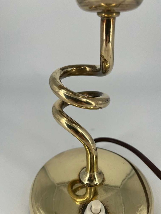 Image 1 of Vintage design spiraallamp tafellamp messing