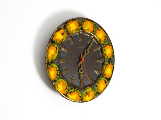 Image 1 of Bellissimo grande orologio da parete in ceramica Fat Lava di Kienzle del 1960
