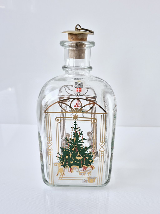 Holmegaard Copenhagen Bouteille de Noël 1991 Design Michael Bang, Décor Jette Frölich Danemark