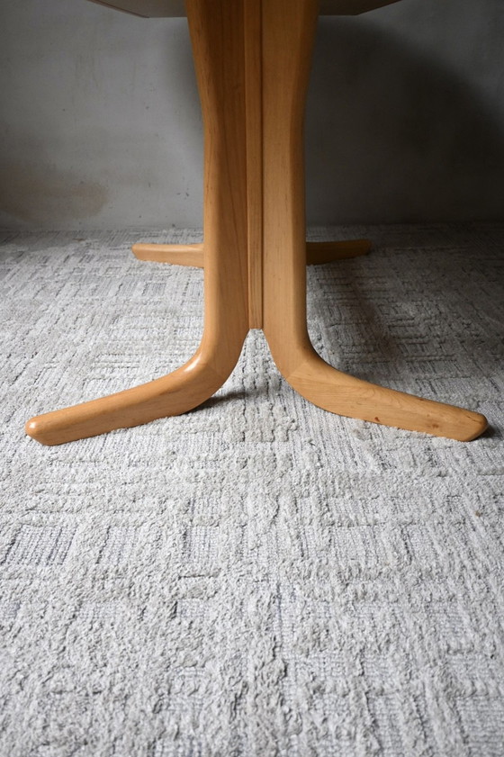 Ausziehbarer skandinavischer ovaler Esstisch aus den 70er Jahren, Esstische, Holz, Beige (Foto 5 von 15)