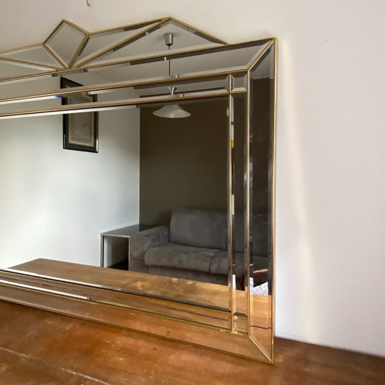 Image 1 of Specchio Deknudt con vetro parcheggiato. 1970. Stile Hollywood Regency. 142x110.