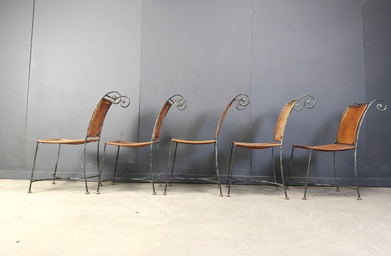 Image 1 of Spanische schmiedeeiserne Esszimmerstühle, 1960er Jahre