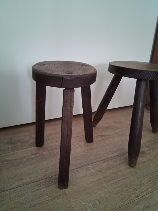 2 vieux tabourets Tabourets à lait